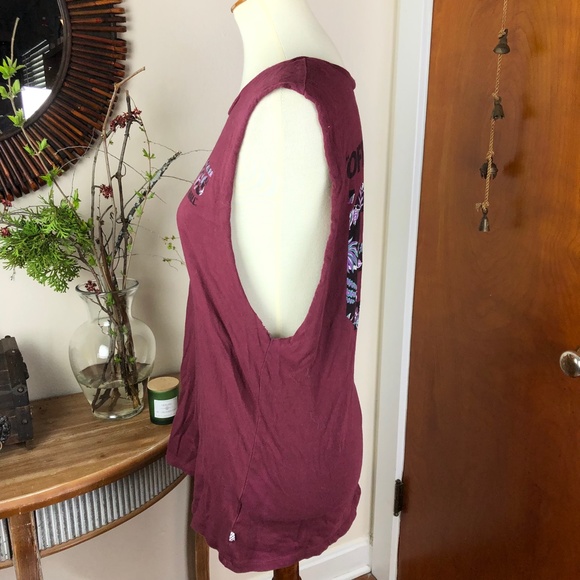 VANS Oversized Tropical Muscle Tank Burgundy Red Size XS - Picture 6 of 8